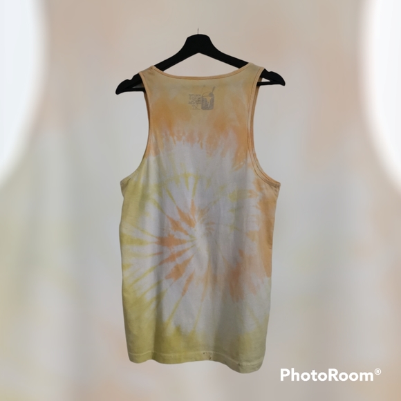 🇧🇷 Rio De Janeiro Tie Dye Tank Top Yellow & Green Small 100% Cotton - Picture 2 of 7